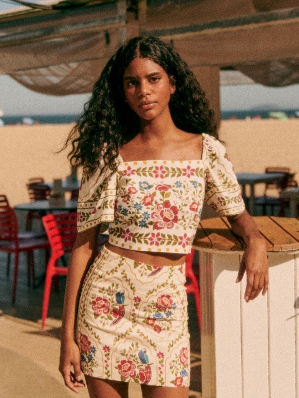 Sezane X Farm Rio Malia Skirt NWT